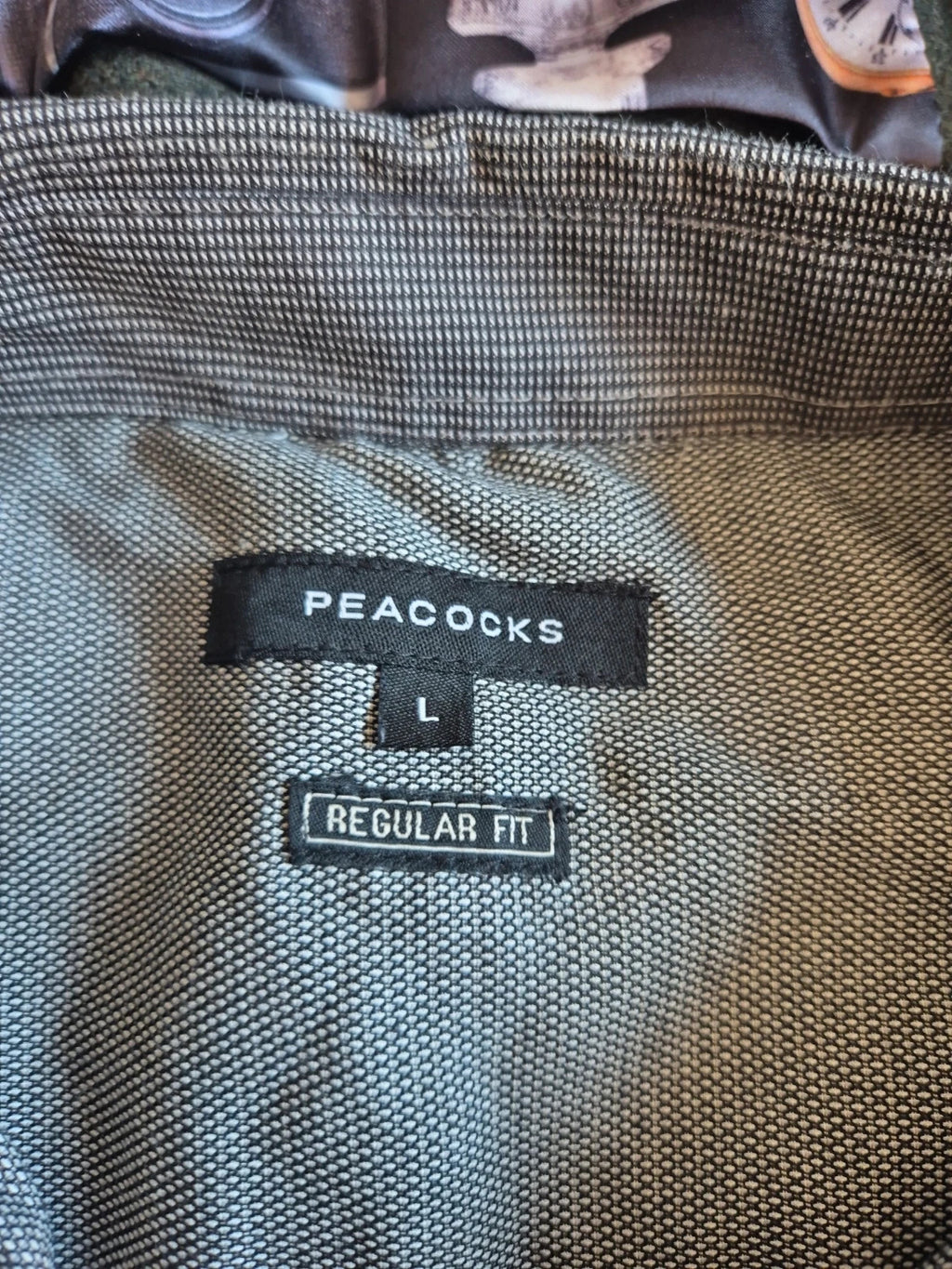 Peacocks grey and white men's shirt size L, regular fit, like new condition.