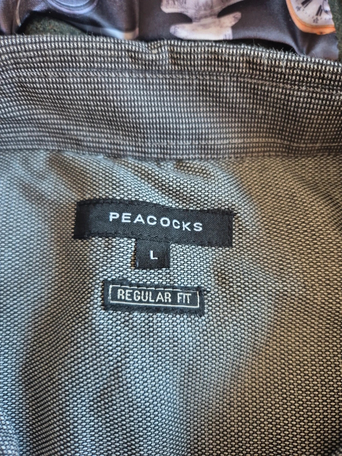 Peacocks grey and white men's shirt size L, regular fit, like new condition.