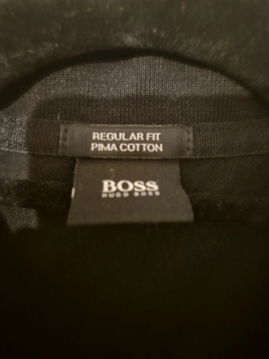 Hugo Boss men's polo shirt black Pima cotton with embroidered logo on chest.
