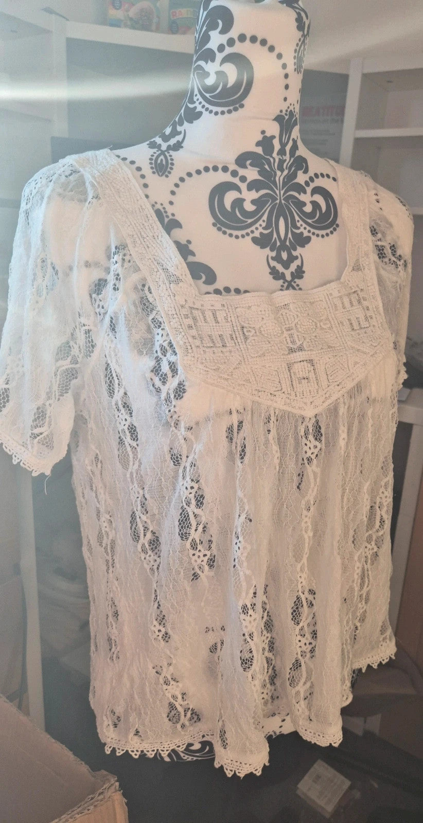 New Look cream and white vests, one with tags, casual style.