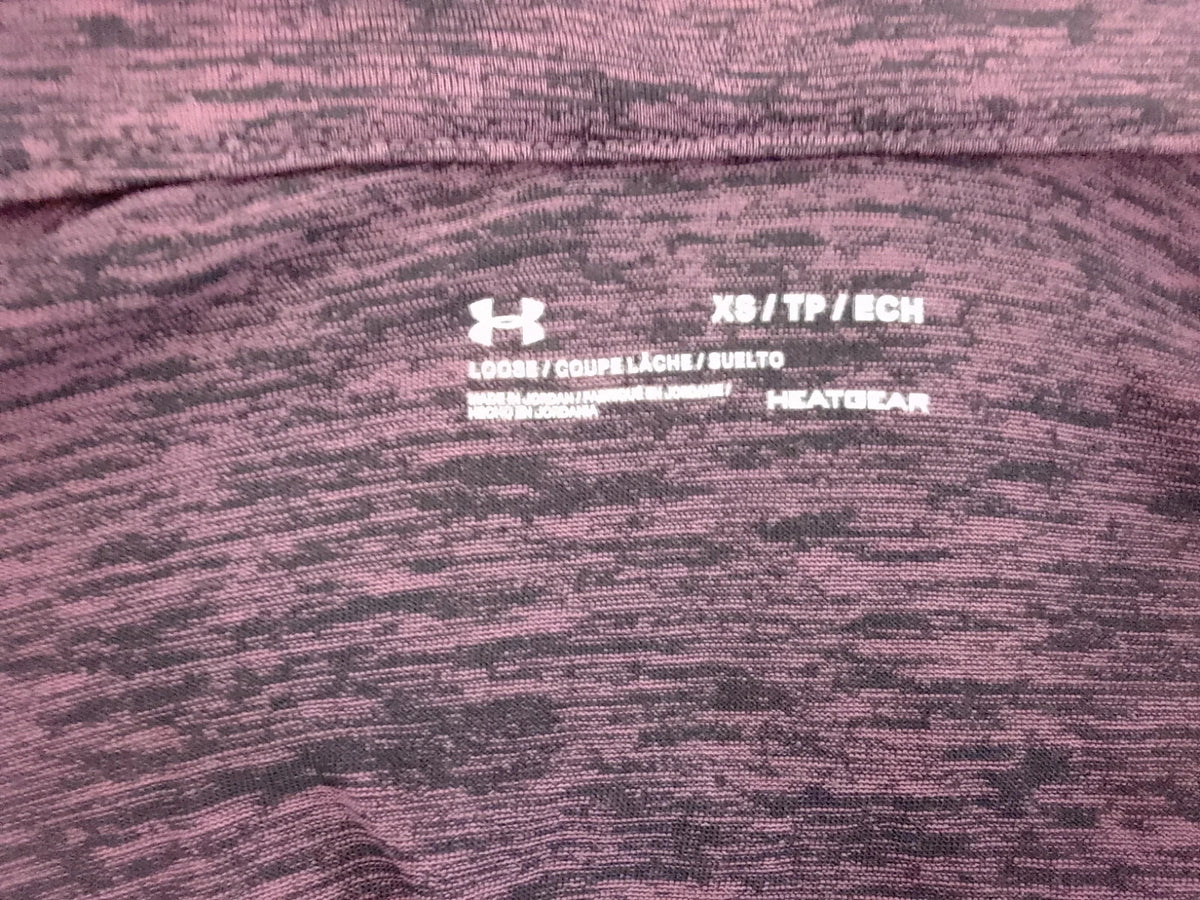 Under Armour black and purple zip-up jacket with logo and athletic design.