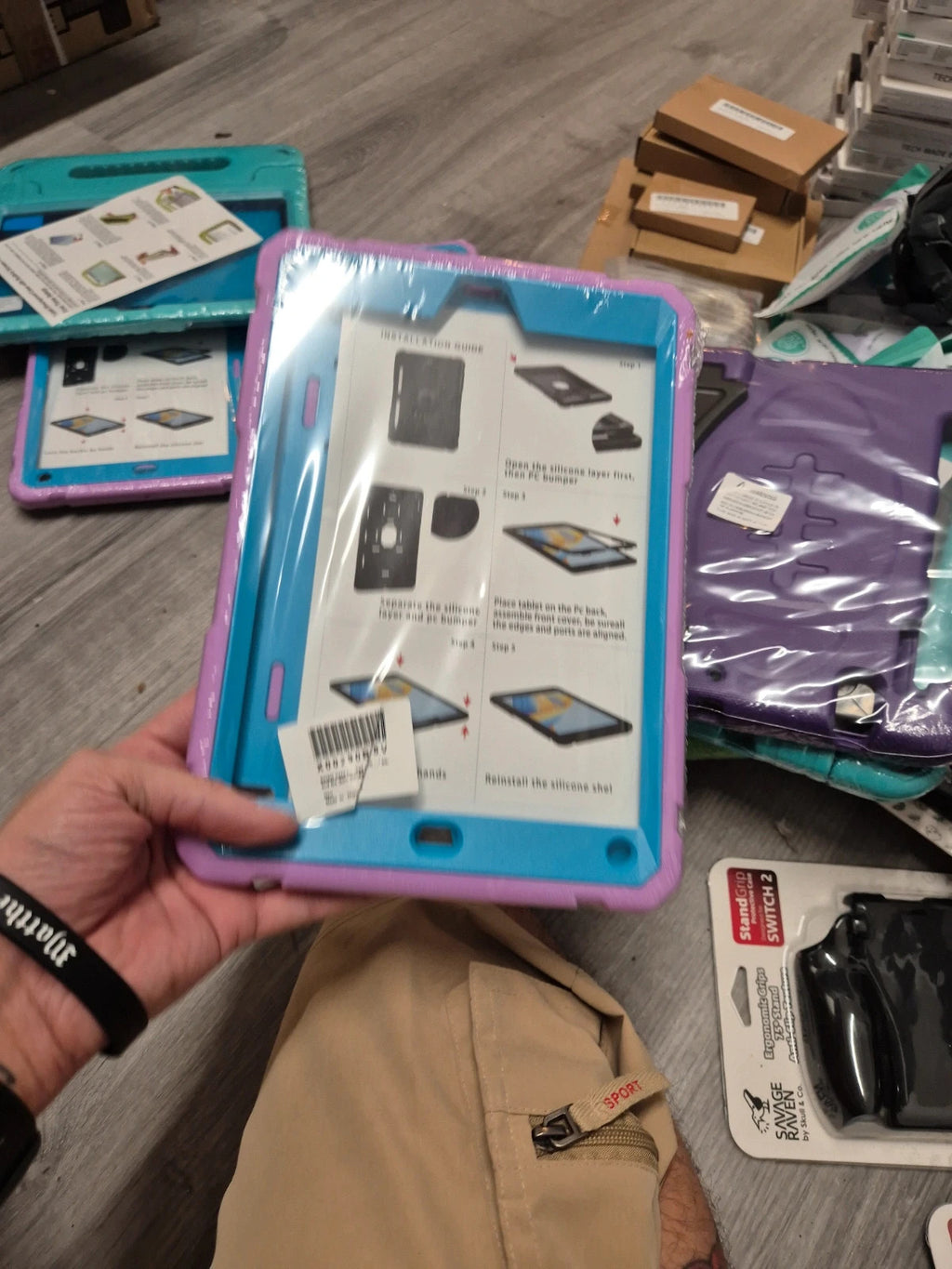 Accessories multi iPad cases assorted sizes, brand new with various colors and designs.