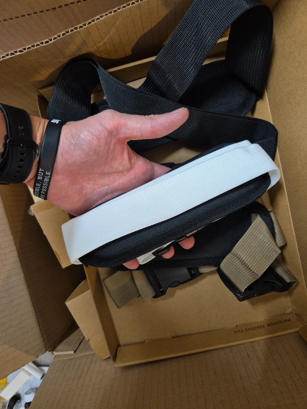 Support black and white watch straps, heavy duty, adjustable design, brand new condition.