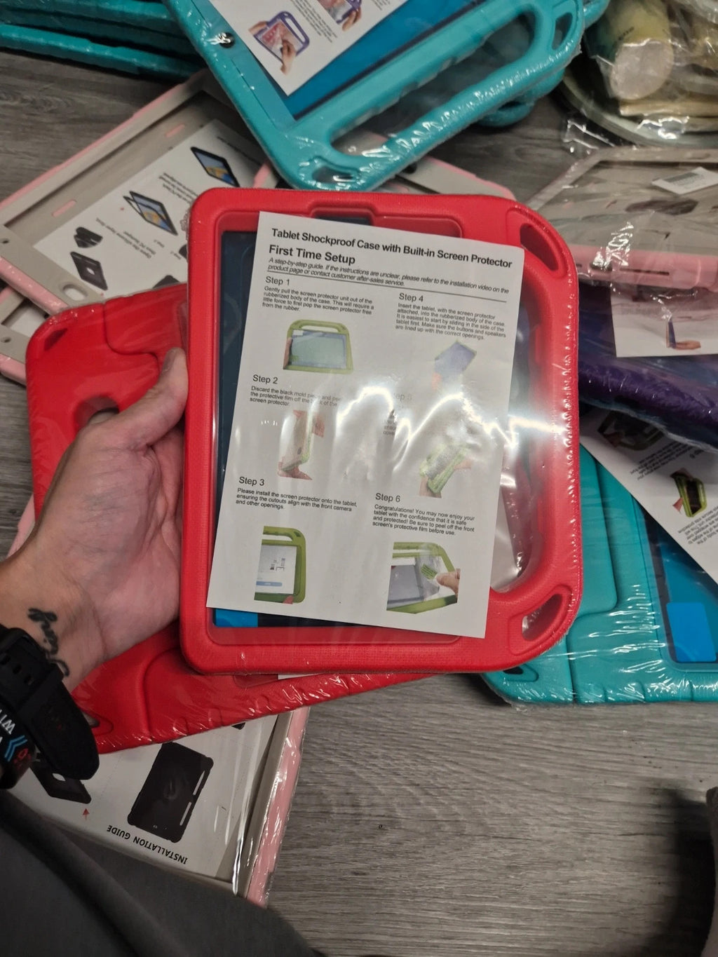 Accessories red tablet case with sleek design and durable material.