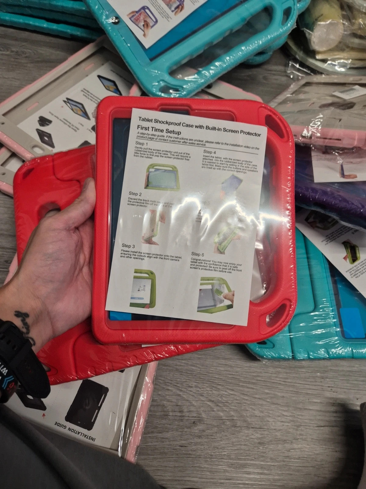Accessories red tablet case with sleek design and durable material.