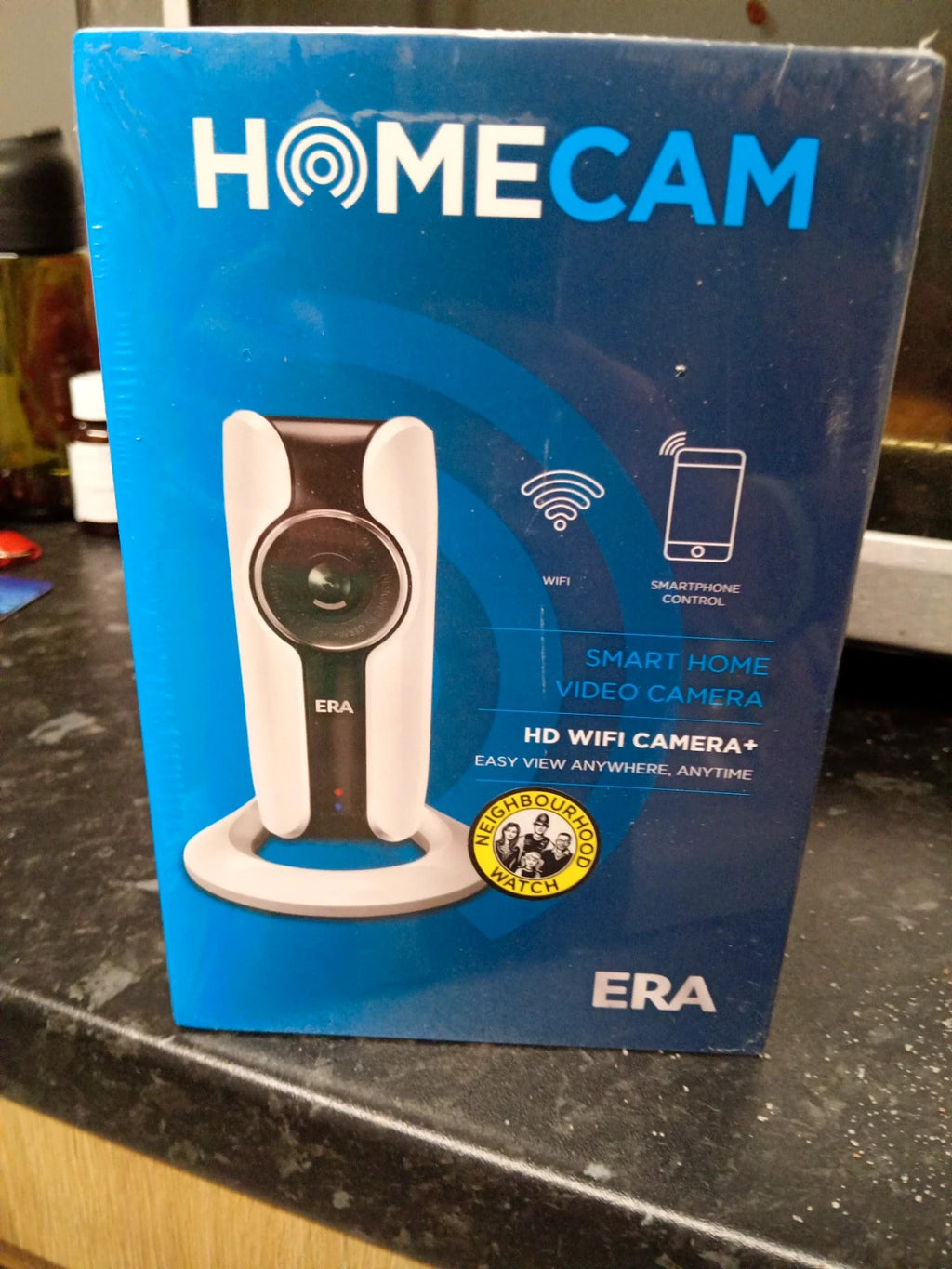 Homcom white surveillance camera factory sealed in original packaging.
