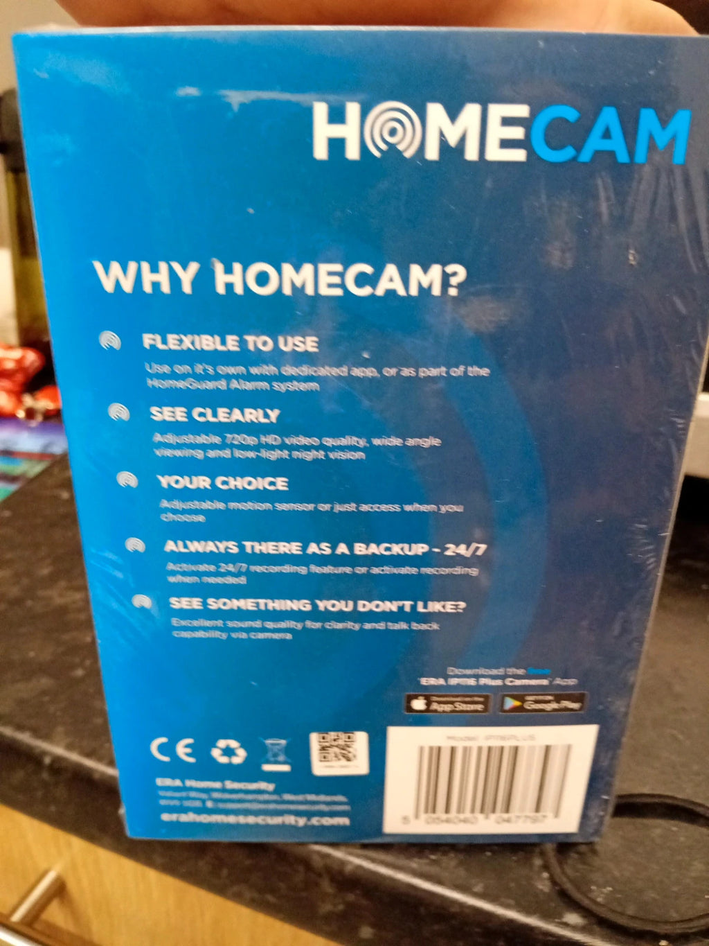 Homcom white surveillance camera factory sealed in original packaging.