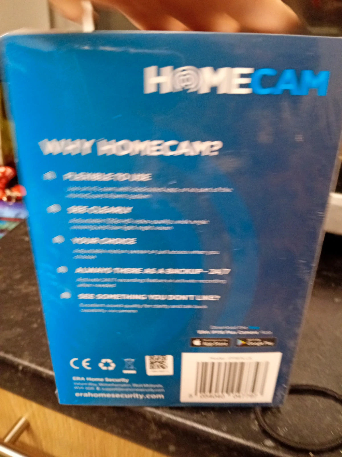 Homcom white surveillance camera factory sealed in original packaging.