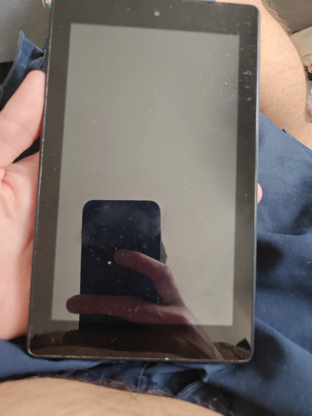 Amazon black tablet computer in very good condition with minor marks.