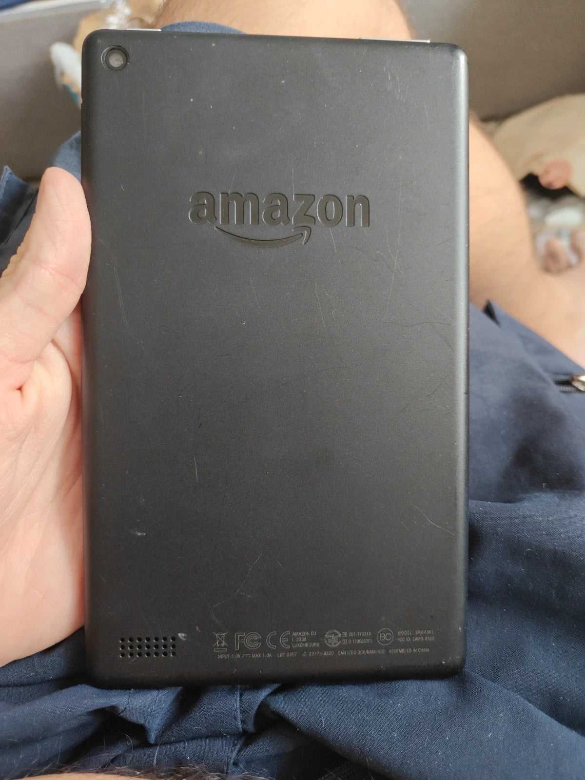 Amazon black tablet computer in very good condition with minor marks.