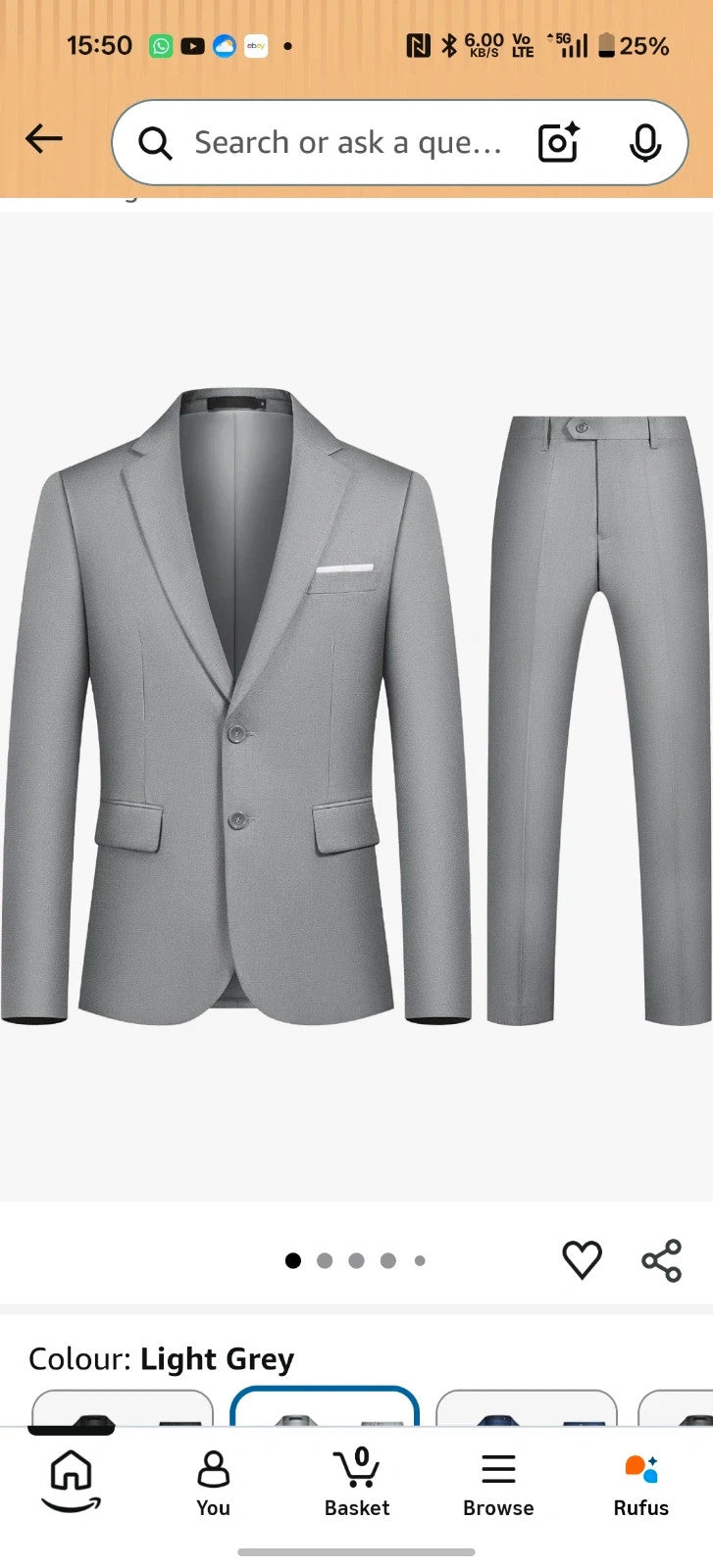 Autsel grey slim fit suit jacket with new tags, size XL, tailored design.