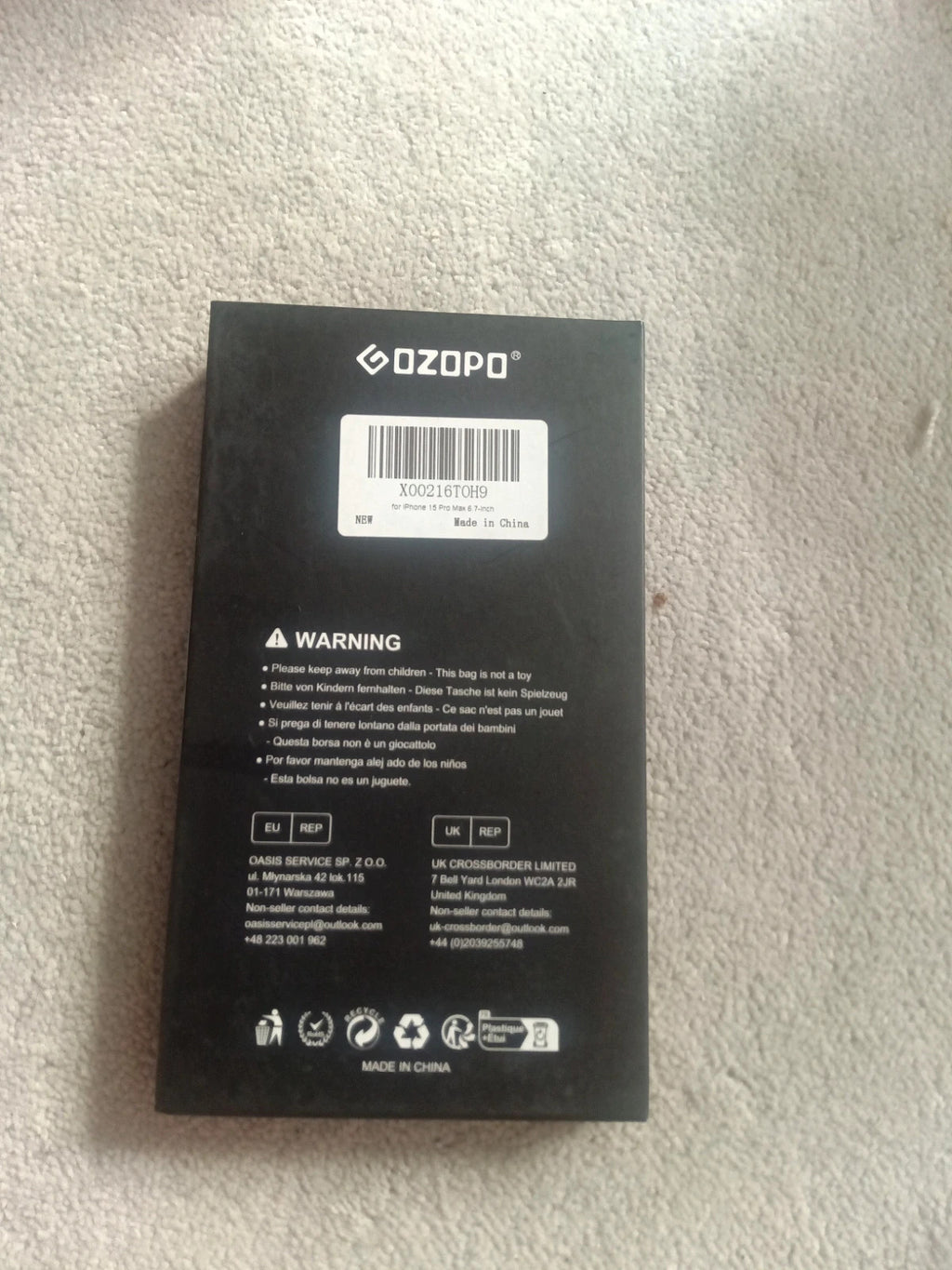 Apple screen protector for iPhone 15 Pro Max, clear, durable glass material.
